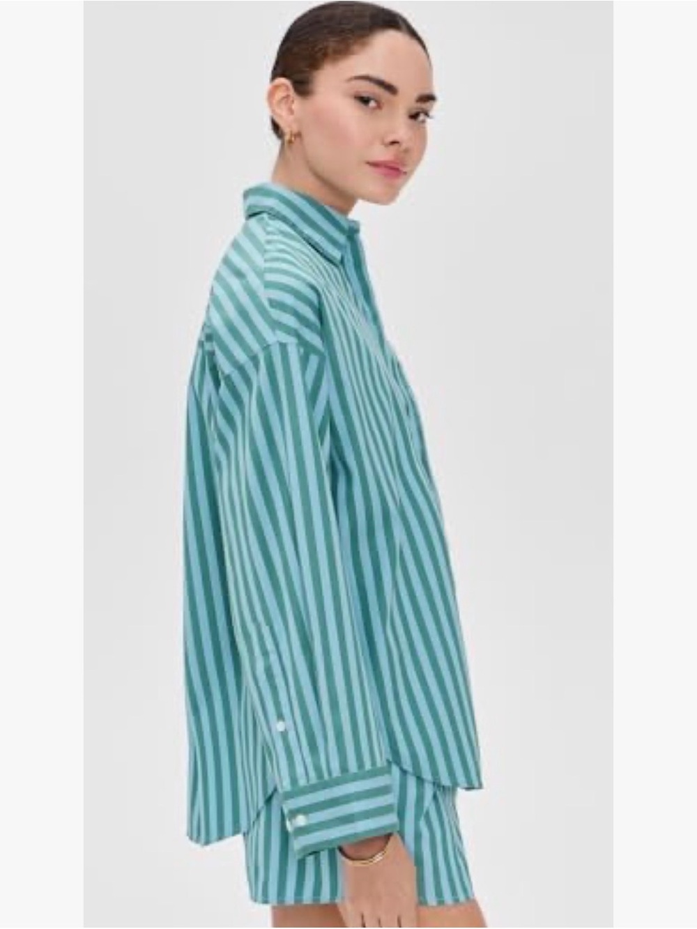 Madewell Striped Boxy Button-Up Shirt with Matching Shorts - Picture 3 of 16